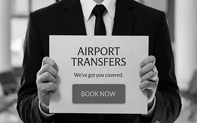 Premium black car service picking up a passenger at Edmonton International Airport YEG