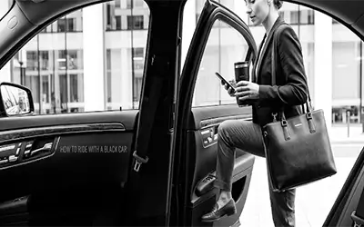 Step by step booking process for requesting a private black car and luxury executive SUV transfer in Edmonton